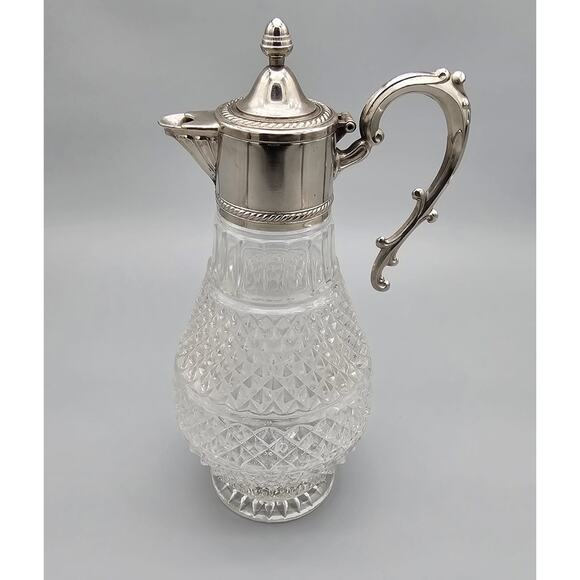 Unbranded Other - Vintage Sheraton-like Cut Crystal Water Pitcher Claret Jug Decanter